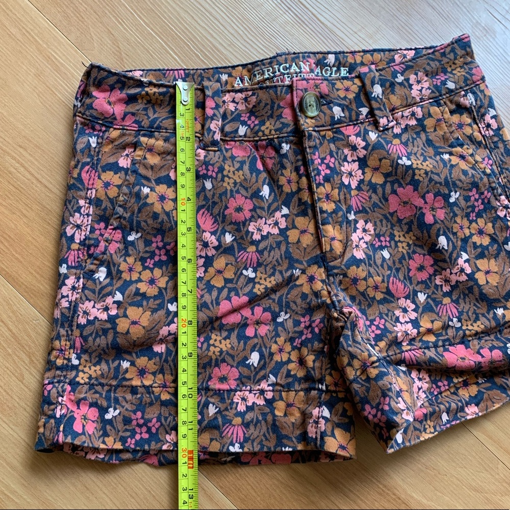 NWOT AE Twill X Midi Floral Print Shorts - Picture 6 of 8